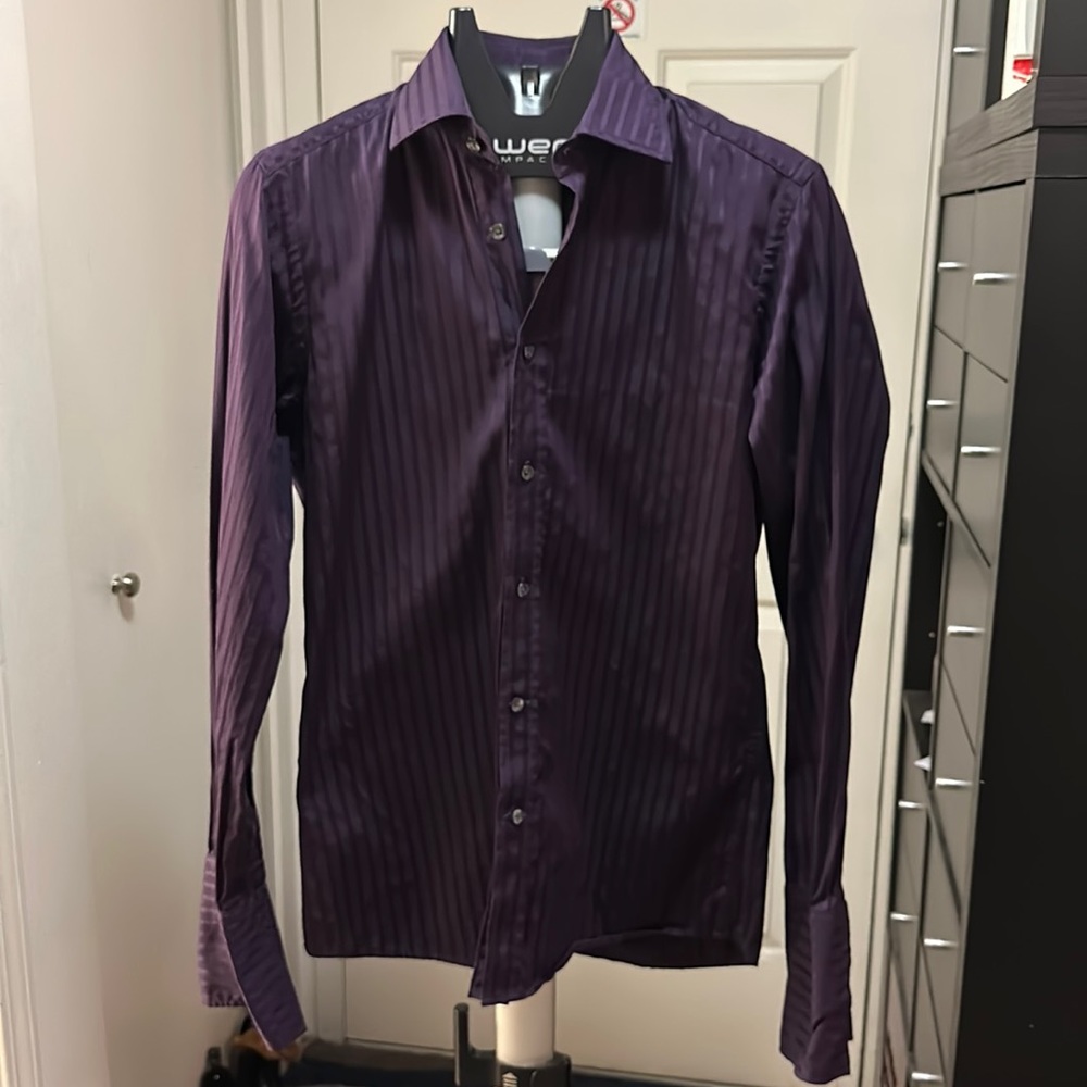 Duchamp purple striped dress shirt 15” 38cm